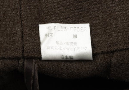 Plantation Wool Wrap Tuck Design Pants Brown Size M