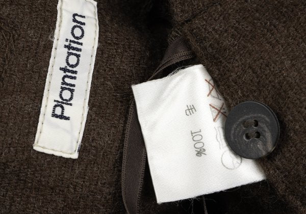 Plantation Wool Wrap Tuck Design Pants Brown Size M