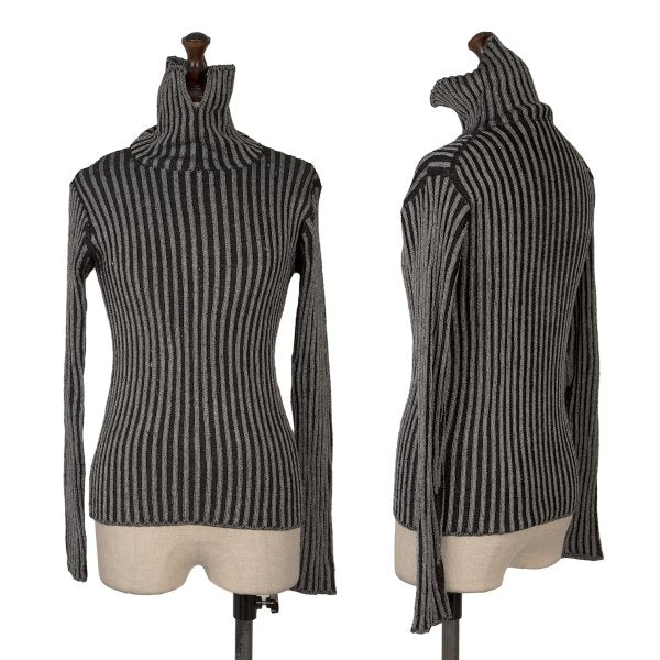 Y's Wool Blend Turtleneck Rib Knit Sweater Size M