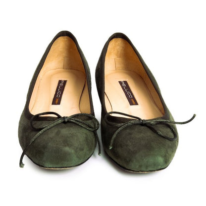 PELLICO Suede Ballet Flats Green Size 36 (23cm)