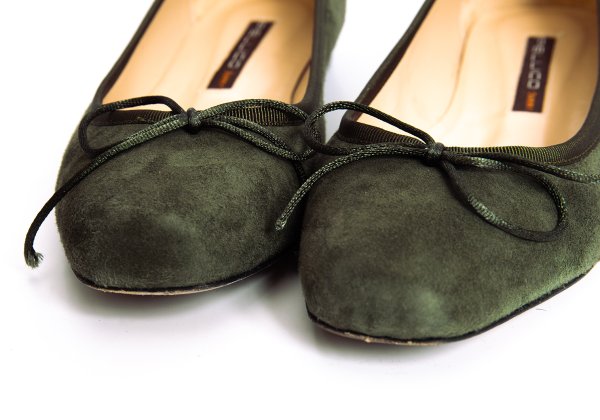 PELLICO Suede Ballet Flats Green Size 36 (23cm)