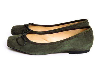 PELLICO Suede Ballet Flats Green Size 36 (23cm)