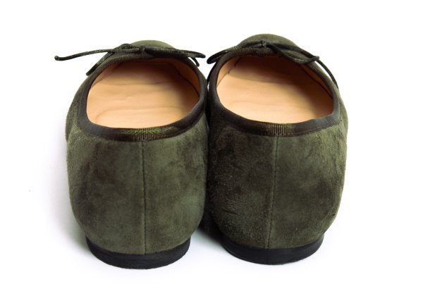 PELLICO Suede Ballet Flats Green Size 36 (23cm)