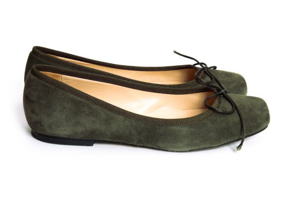PELLICO Suede Ballet Flats Green Size 36 (23cm)