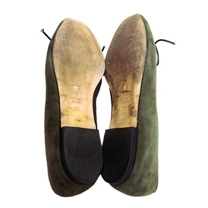 PELLICO Suede Ballet Flats Green Size 36 (23cm)