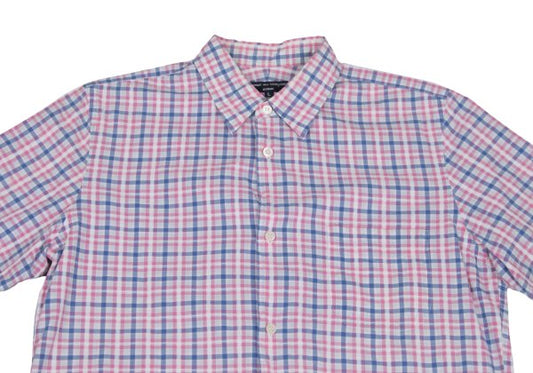 COMME des GARCONS HOMME Cotton Check Short Pink Multi Shirt Size L