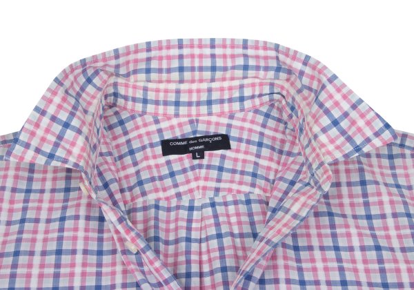 COMME des GARCONS HOMME Cotton Check Short Pink Multi Shirt Size L
