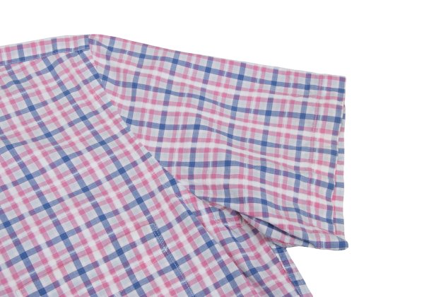 COMME des GARCONS HOMME Cotton Check Short Pink Multi Shirt Size L