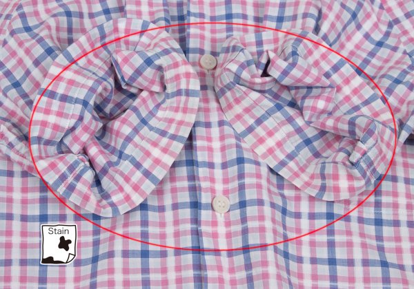 COMME des GARCONS HOMME Cotton Check Short Pink Multi Shirt Size L
