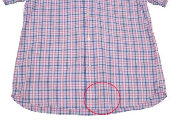 COMME des GARCONS HOMME Cotton Check Short Pink Multi Shirt Size L
