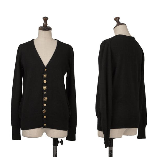 sunao kuwahara Emblem Design Wool Knit Cardigan Black Size M