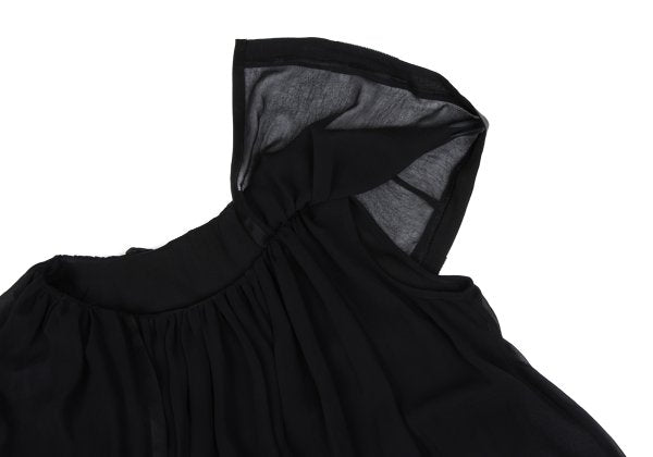 sunao kuwahara Velour Sheer Tiered Blouse Black Size M