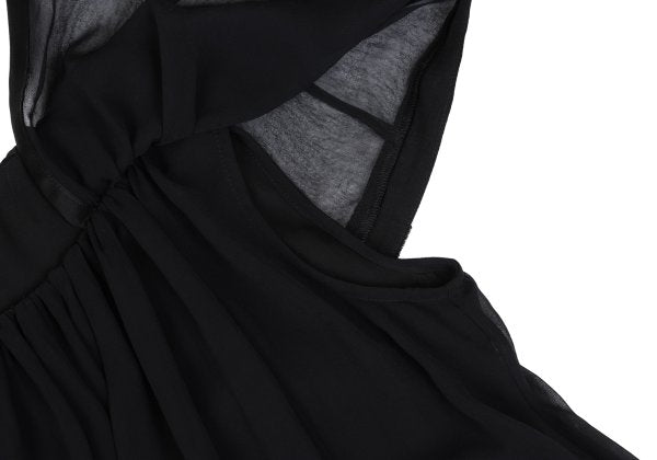 sunao kuwahara Velour Sheer Tiered Blouse Black Size M