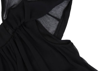 sunao kuwahara Velour Sheer Tiered Blouse Black Size M