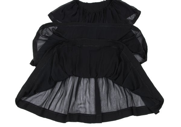 sunao kuwahara Velour Sheer Tiered Blouse Black Size M