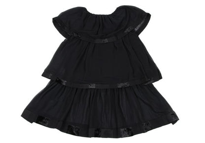 sunao kuwahara Velour Sheer Tiered Blouse Black Size M