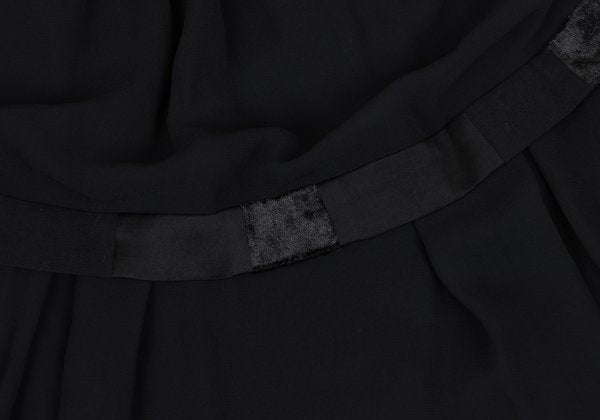 sunao kuwahara Velour Sheer Tiered Blouse Black Size M