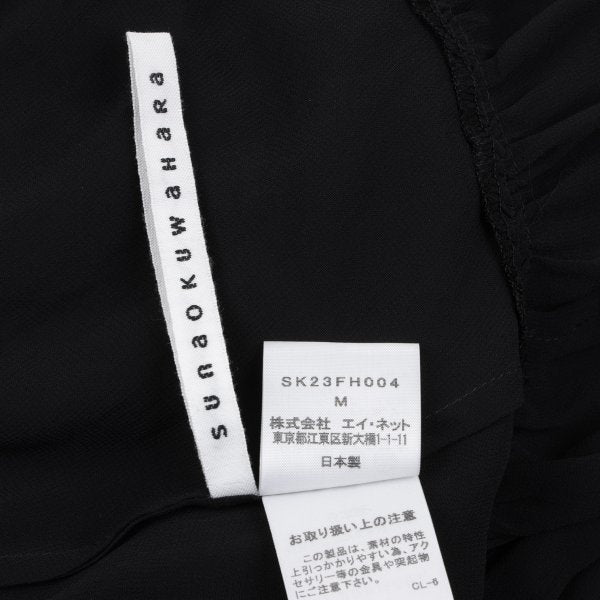 sunao kuwahara Velour Sheer Tiered Blouse Black Size M