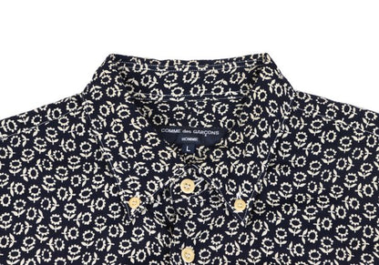 COMME des GARCONS HOMME Rayon Floral S/S Shirt Navy Size L