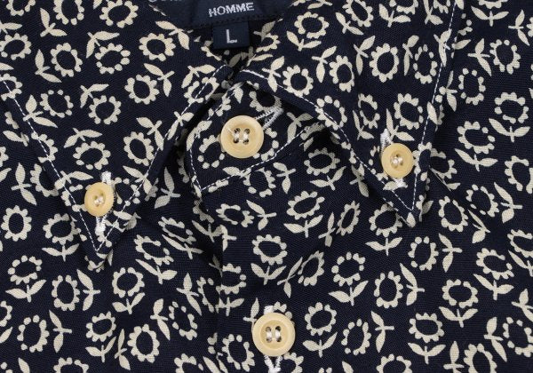 COMME des GARCONS HOMME Rayon Floral S/S Shirt Navy Size L