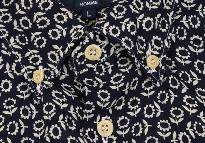 COMME des GARCONS HOMME Rayon Floral S/S Shirt Navy Size L