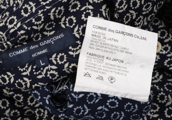 COMME des GARCONS HOMME Rayon Floral S/S Shirt Navy Size L