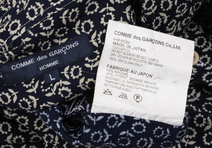 COMME des GARCONS HOMME Rayon Floral S/S Shirt Navy Size L