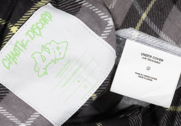 UNDERCOVER CHAOTIC DISCORD 01SS Gray Check Shirt Size M