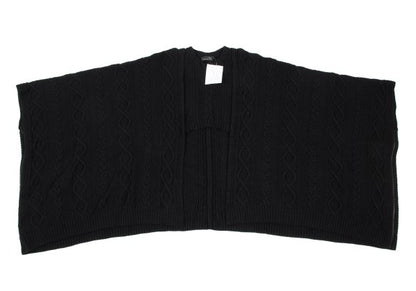 RISMAT by Y's 20AW Wool Cable Knit Poncho Black Size 2