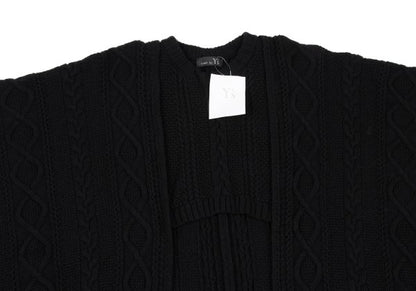 RISMAT by Y's 20AW Wool Cable Knit Poncho Black Size 2