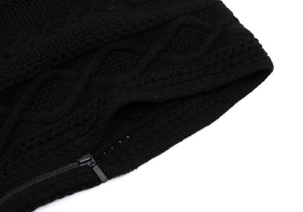 RISMAT by Y's 20AW Wool Cable Knit Poncho Black Size 2