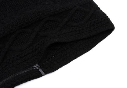 RISMAT by Y's 20AW Wool Cable Knit Poncho Black Size 2