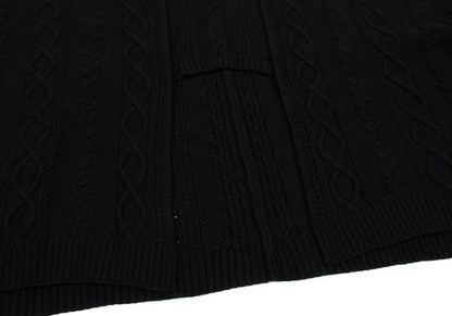 RISMAT by Y's 20AW Wool Cable Knit Poncho Black Size 2