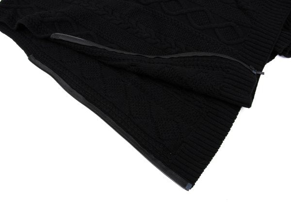 RISMAT by Y's 20AW Wool Cable Knit Poncho Black Size 2