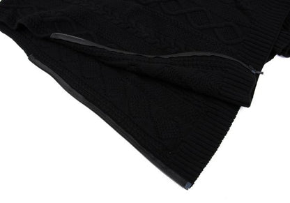 RISMAT by Y's 20AW Wool Cable Knit Poncho Black Size 2