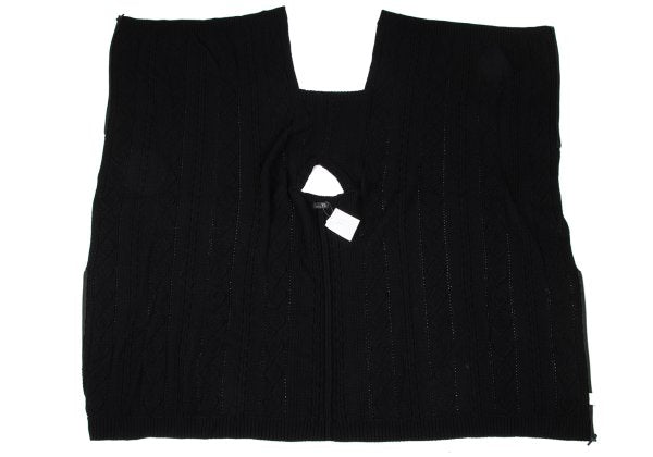 RISMAT by Y's 20AW Wool Cable Knit Poncho Black Size 2
