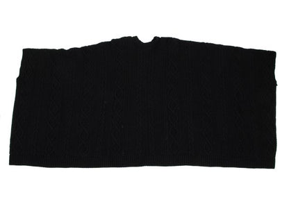 RISMAT by Y's 20AW Wool Cable Knit Poncho Black Size 2