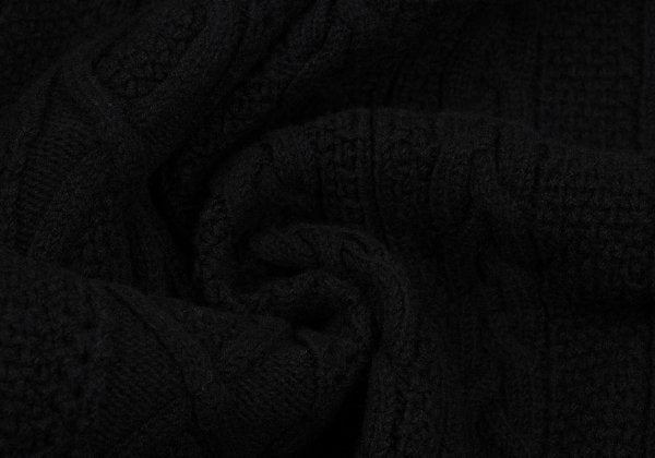 RISMAT by Y's 20AW Wool Cable Knit Poncho Black Size 2