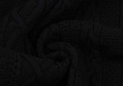 RISMAT by Y's 20AW Wool Cable Knit Poncho Black Size 2
