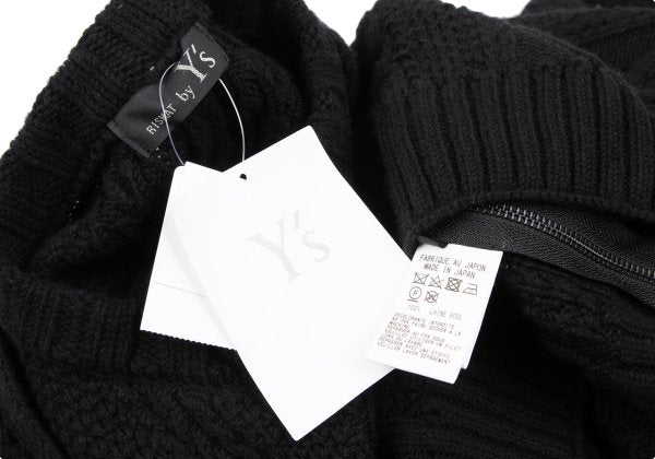 RISMAT by Y's 20AW Wool Cable Knit Poncho Black Size 2