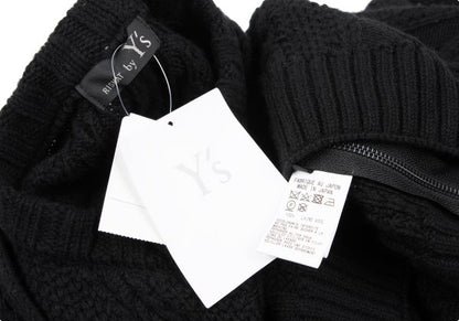 RISMAT by Y's 20AW Wool Cable Knit Poncho Black Size 2