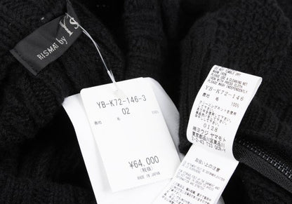 RISMAT by Y's 20AW Wool Cable Knit Poncho Black Size 2