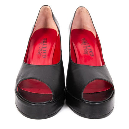 Jean Paul GAULTIER Black Open Toe Heel Pumps Size 24CM