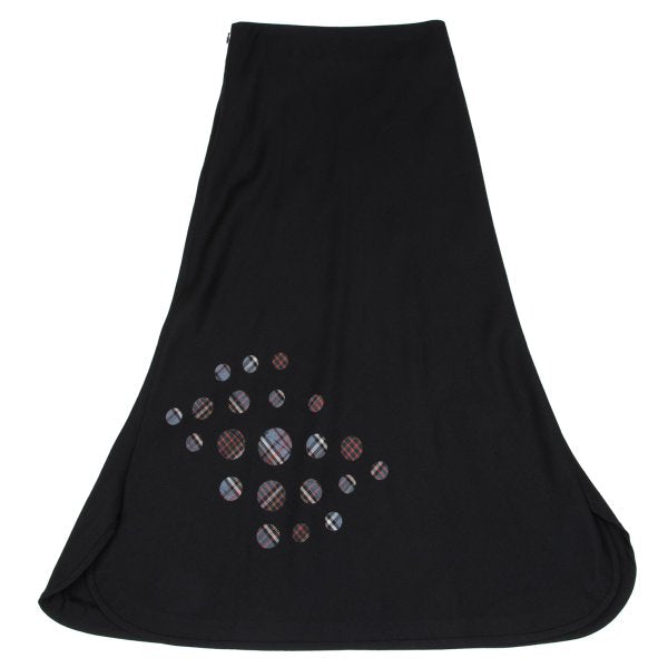 Yohji Yamamoto NOIR Dot Check Wool Flare Skirt Black Size 1