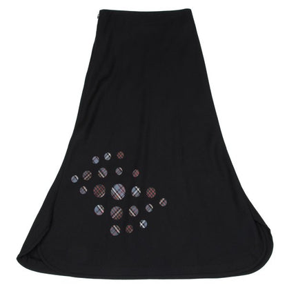 Yohji Yamamoto NOIR Dot Check Wool Flare Skirt Black Size 1
