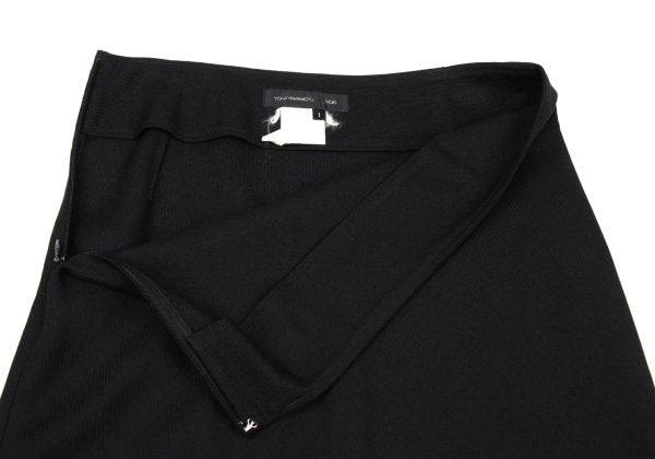 Yohji Yamamoto NOIR Dot Check Wool Flare Skirt Black Size 1