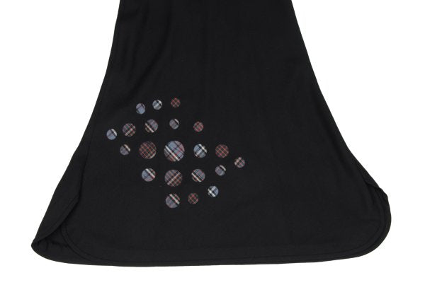 Yohji Yamamoto NOIR Dot Check Wool Flare Skirt Black Size 1