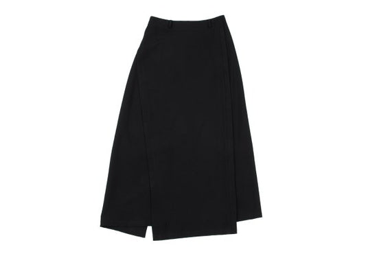 ALFASPIN Wool Tuck Design Zip Wrap Skirt Black Size M