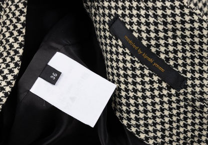 ato Wool Blend Houndstooth Tapered Pants Beige Size 36