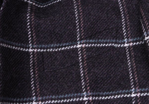 ETRO Wool Check Paisley Lining Jacket Purple Size 52